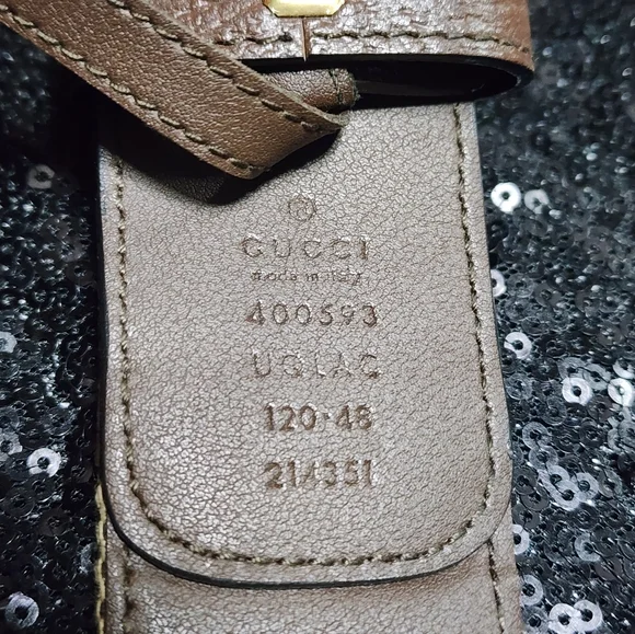 GUCCI 400593 Jumbo GG Canvas Leather Belt Waist 120 48 - Picture 8 of 10
